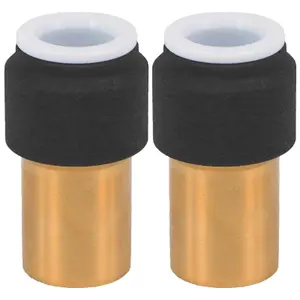 SPARES2GO Radiator Valve 15mm x 10mm Black Pushfit Reducing Straight Speed Fit Compression Stem Valves (Pack of 2)