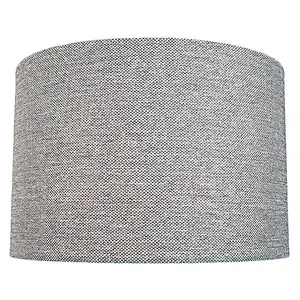 Modern and Sleek 35cm Width Light Grey Linen Fabric Drum Lamp Shade 60w Maximum