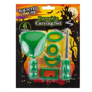 Halloween Pumpkin Carving Set 6 Piece Carving Tools for Halloween Green