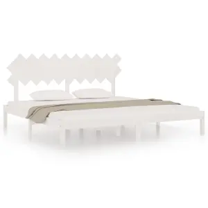 Berkfield Bed Frame White 200x200 cm Solid Wood