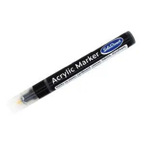 Acrylic Paint Marker Pen Permanent for Stone Leather Fabric Plastic (Black)