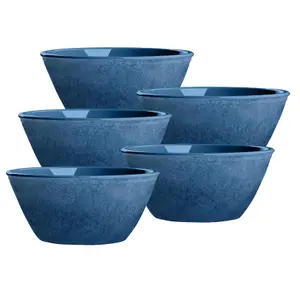 Purely Home Potters Reactive Glaze Indigo Melamine Bowls - Set of 5