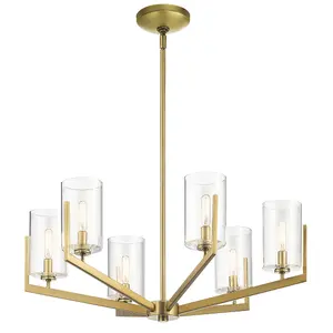 Luminosa Kichler Nye Multi Arm Pendant Ceiling Light Brushed Natural Brass