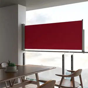 Berkfield Patio Retractable Side Awning 100x300 cm Red