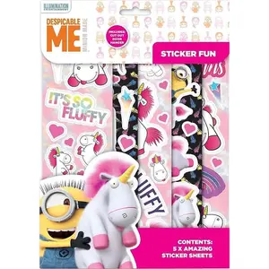 Despicable Me Fluffy Stickers Set (Pack Of 6) Multicoloured (One Size)