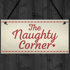 Red Ocean Naughty Corner Novelty Hanging Sign Home Wall Door Plaque Funny Children Gift