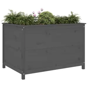 Berkfield Garden Raised Bed Grey 119.5x82.5x78 cm Solid Wood Pine