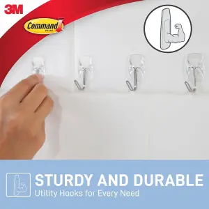 Command 9 Small Clear Wire Hooks with 12 Clear Strips Value Pack