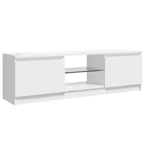 Labonte  TV Cabinet with LED Lights 120x30x35,5 cm High Gloss White