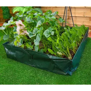 Raised Square Grow Bag - Non-Permanent Garden Vegetable Patch Planter for Growing Veg, Fruit, Herbs & Flowers - H25 x W97 x D97cm