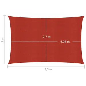 Berkfield Sunshade Sail 160 g/m2 Red 3x4.5 m HDPE