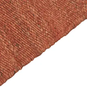 Jute Area Rug 160 x 230 cm Red LUNIA