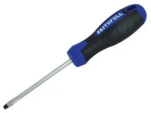 Faithfull  Soft Grip Screwdriver Flared Slotted Tip 4.0 x 75mm FAISDF75