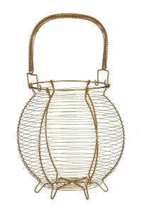 Interiors by Premier Hygge Gold Finish Egg Basket