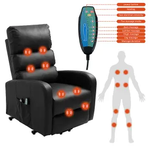 Power Massage Lift Recliner Chair with Heat & Vibration for Elderly, Heavy Duty and Safety Motion Reclining Mechanism