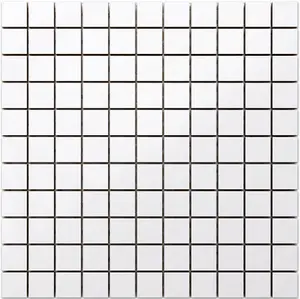 Ceramic mosaic on mesh for bathroom or kitchen 300mm x 300mm - White appeal