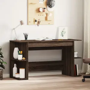 Berkfield Desk Brown Oak 140x50x75 cm Engineered Wood