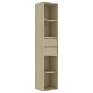 Berkfield Book Cabinet Sonoma Oak 36x30x171 cm Engineered Wood