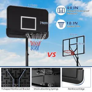 COSTWAY 6.5-10 FT Adjustable Portable Basketball Hoop Outdoor Basketball Goal System