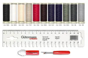 TSET S/A 11X100M - Thread Set: Sew-All: 11 x 100m, Ruler and Mini Seam-Fix: Assorted - Gutermann