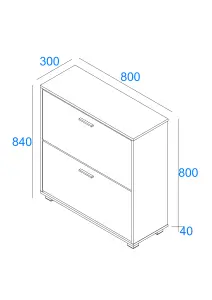 White Gloss 2 door shoe cabinet, Lido White