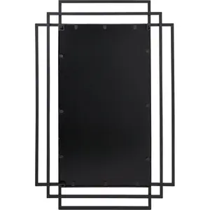 Iron Rectangle Wall Mirror Black