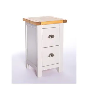 Argenta 2 Drawer Petite Bedside Table Chrome Cup Handle