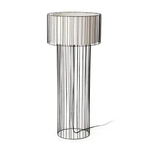 Luminosa Linda 1 Light Floor Lamp White, Black, E27