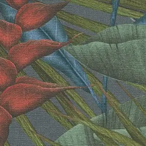 Exotic Jungle Textured Wallpaper Blue AS Creation 39647-1