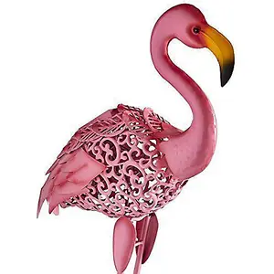 Solar Powered Pink Flamingo Garden Ornament Outdoor Silhouette Light Decor