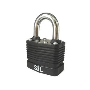 Smith & Locke Laminated Steel Black Open shackle Padlock (W)45mm