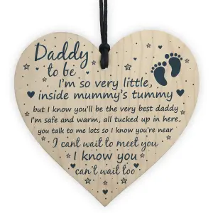 Red Ocean Daddy To Be Gifts Sign Baby Shower Dad Friendship Gift Wood Heart Party Decoration New Baby From Bump Present