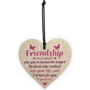 Red Ocean Friendship Gift Handmade Wooden Heart Plaque Best Friend Sign Thank You Birthday Christmas Gift Idea