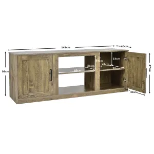 Costway Wooden TV Stand Entertainment Console Center W/ Storage Cabinets for 65" TV