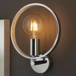 Anson Lighting Merritt Bathroom Wall light finished in chrome plate and clear faceted acrylic