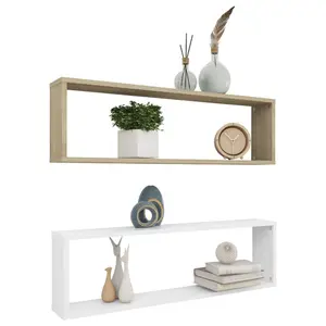 Aycel Cubby Shelf (Set of 2) Gloss White / 30cm H x 100cm W x 15cm D