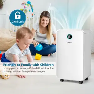 Costway 12L/Day Electric Dehumidifier Home Portable Air De-Humidifier