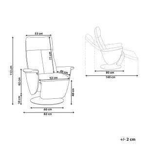 Recliner Chair PRIME Fabric Taupe