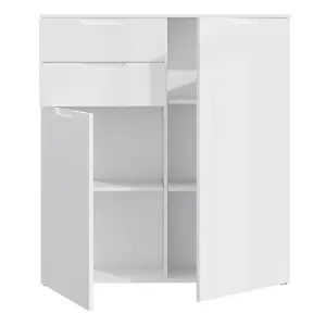 Sienna Chest of Drawers in White/White High Gloss