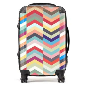 Geometric Multi Colored Chevron Pattern Suitcase - Cabin