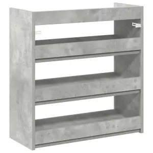 Berkfield Shoe Rack Concrete Grey 60x25x62 cm Engineered Wood