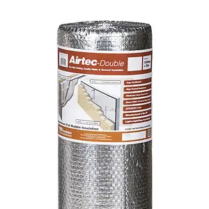 YBS Airtec Double 1.2 x 25m (30m2) Foil Bubble Insulation Roll. Multipurpose.