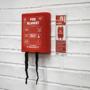 Sealey 1.1Mx1.1M Fire Blanket Emergency General Purpose Wall Mounting Case SFB11