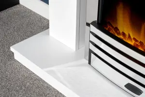 Adam Malmo Fireplace in White & Black/White with Eclipse Electric Fire in Chrome, 39 Inch