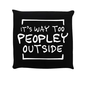 Grindstore Its Way Too Peopley Outside Filled Cushion Black (One Size)