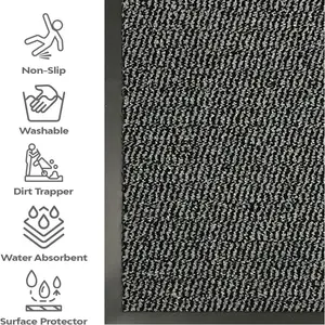 Caro Barrier Door Mat Grey / 80cm W x 180cm L