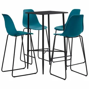 4 - Person Dining Set Black / Blue