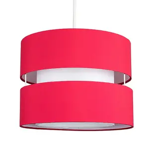 ValueLights Sophia Modern 2 Tier Red Cylinder Ceiling Pendant Light Shade