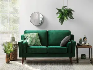 2 Seater Velvet Sofa Green LOKKA