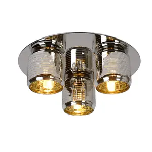 Lucide Eryn Modern Flush Ceiling Light 38cm - 3xG9 - Chrome